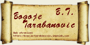 Bogoje Tarabanović vizit kartica